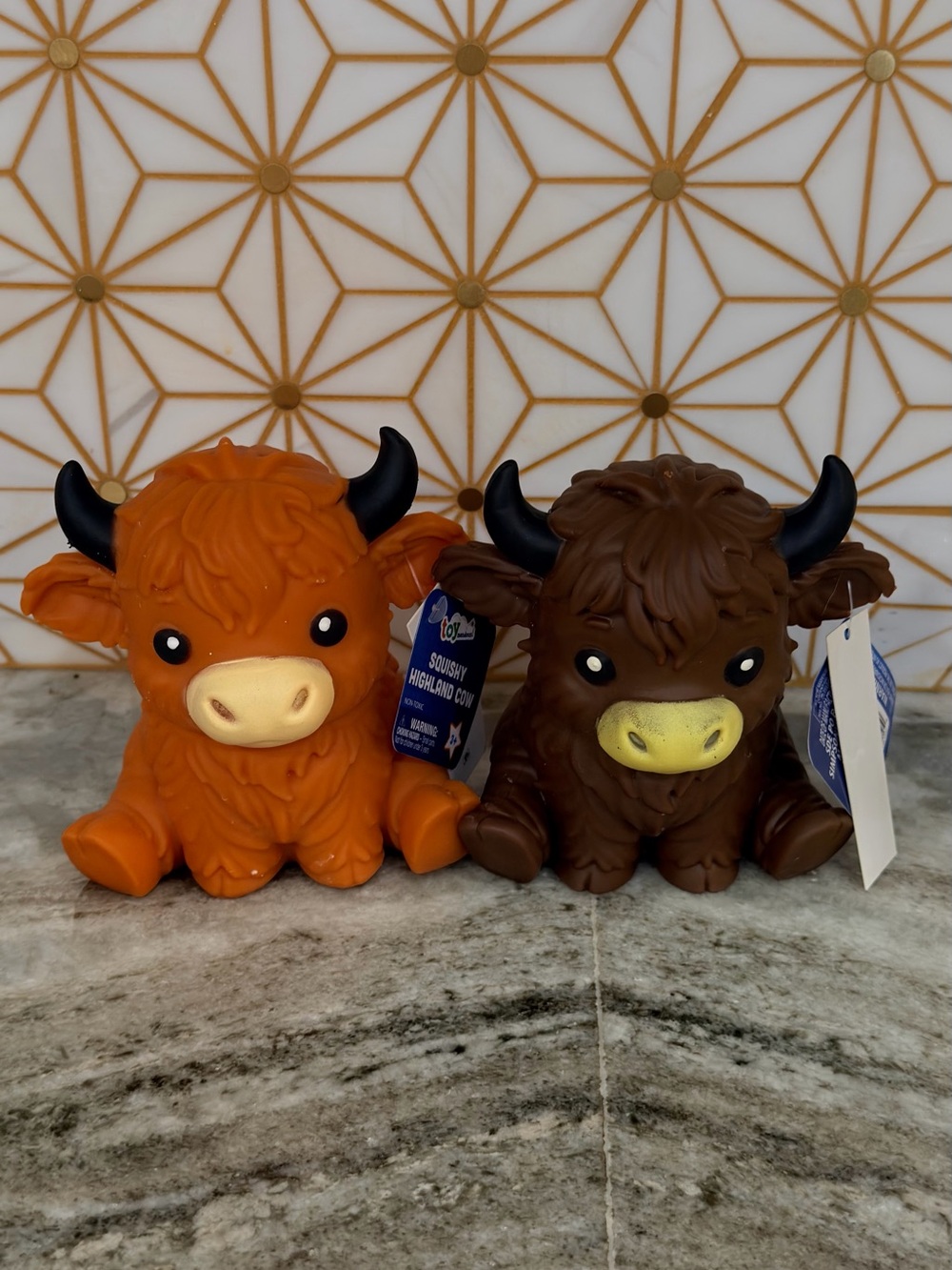 Jumbo Squiahy Highland Cow Figurines - Tan or Brown